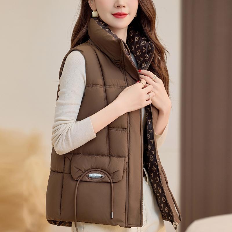 Fashion Winter Women's Vest Hooded Can Be Worn On Both Sides Thick Warm Casual Sleeveless Jackets Woman Short Coat