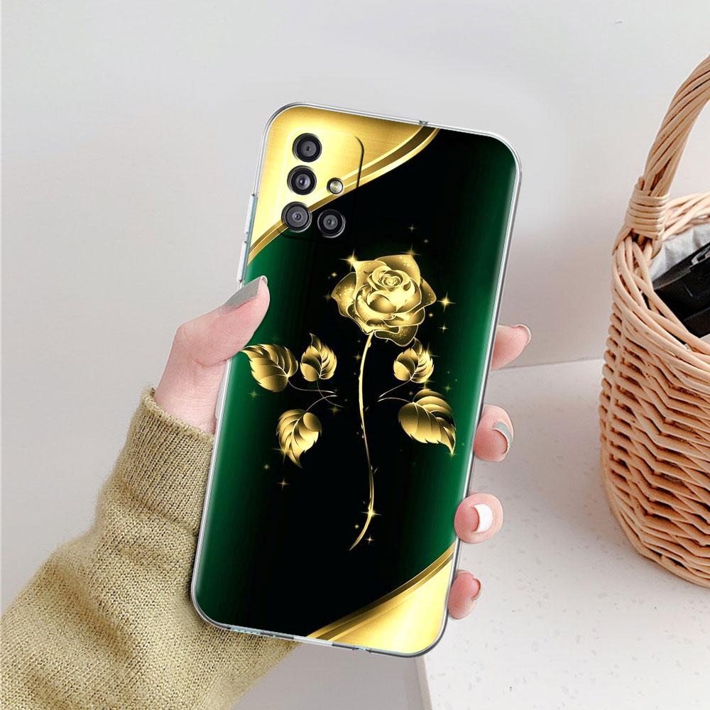 

Модний чохол для Samsung Galaxy A51 A71 A21s A31 A12 A52 A41 M31 M30s Soft Silicone Clear Phone Capa Fashion Flower Galaxy A71 5G