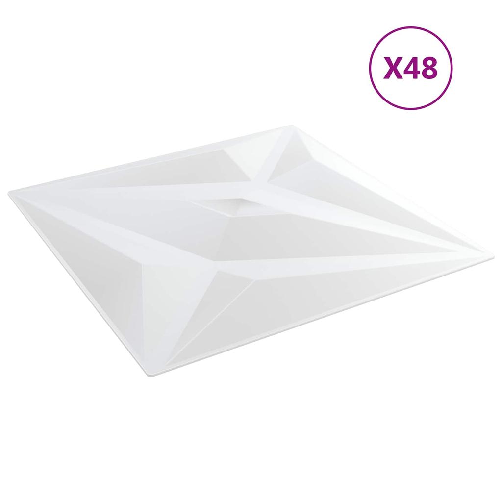 Wall Panels Star 12 pcs White Star 50 x 50 cm XPS Foam