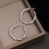 Fashion Gold Color Twist Circle Hoop Earrings for Women Retro Metal Geometric Small Round Huggies Earrings Party Jewelry