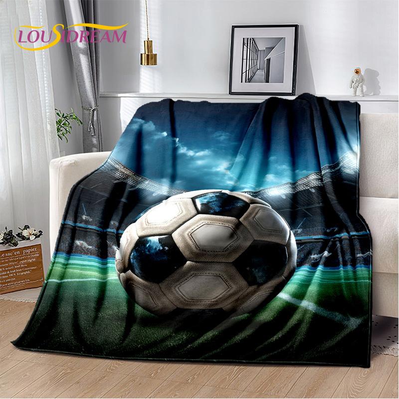 29 Stil Futbol Sahası Futbol Spor Karikatür Yumuşak Battaniye, Ev Yatak Odası Yatak Kanepe Seyahat Örtüsü Çocuk Hediyesi için Yumuşak Atma Battaniye