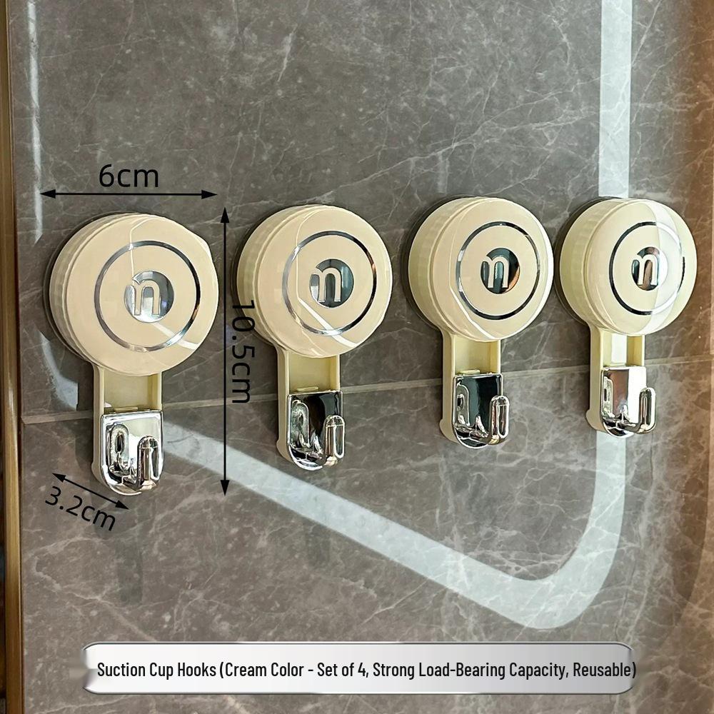 Powerful Suction Hook – No-Drill, No-Trace Adhesive for Bathroom Doors and Walls, Ideal for Towels and Clothes.