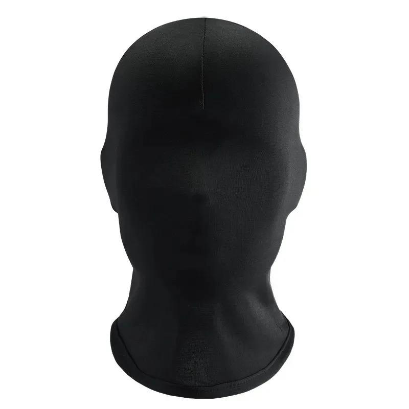 Schwarze Vollgesichts-Abdeckmütze ohne Loch für Damen und Herren   Cs Sturmhaube Kappe Sonnenschutz UV-Schutz Fahrrad Motorrad Mehrloch-Skimaske One Size schwarz