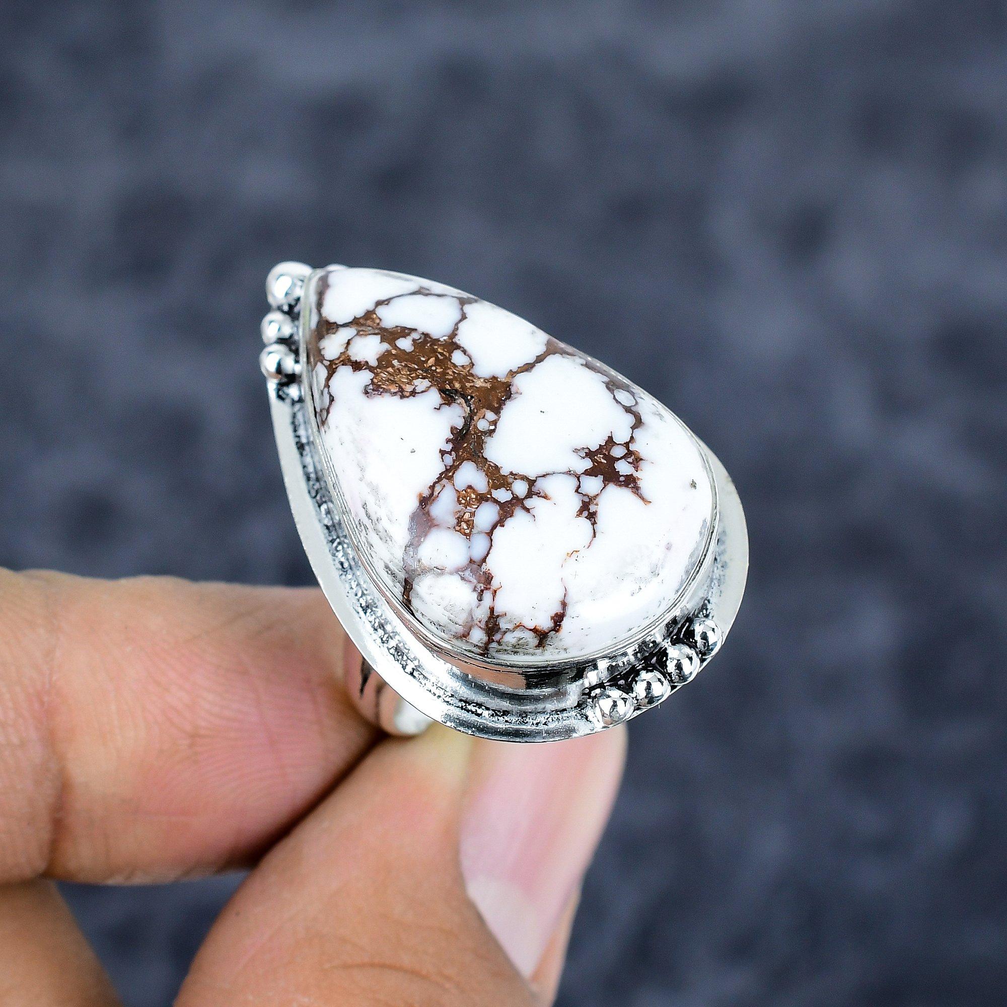 

Wild Horse Gemstone Handmade 925 Sterling Silver Jewelry Ring Size 8.5 M-2820