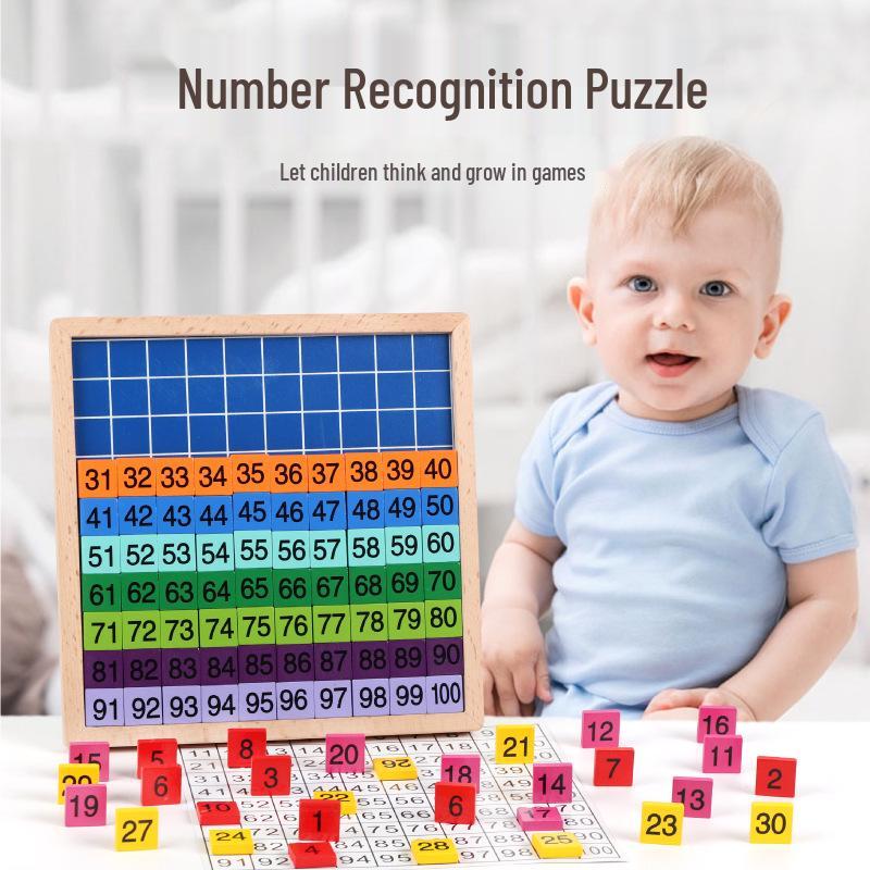 Children's Wooden 1-100 Multiplication Board - Educational Math Toy for Toddlers