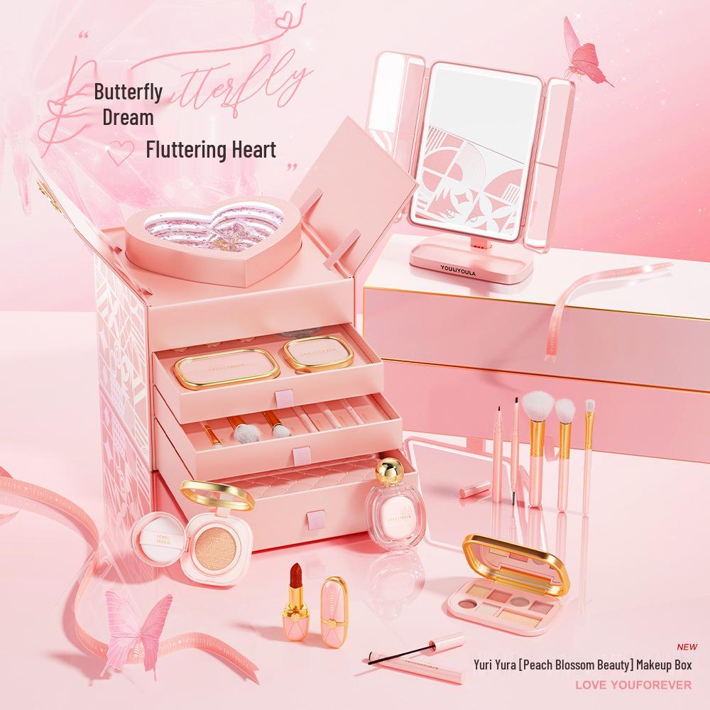 

Yuli Yula Beauty Holiday Makeup Gift Set: Full Cosmetics Kit with Mirror