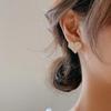 Elegant Korean Rhinestone Heart Stud Earrings - Versatile Vintage Women's Accessories