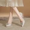 Not tired feet high heels wedding shoes women's 2025 new main wedding dress bride shoes can usually wear bridesmaid shoes French crystal