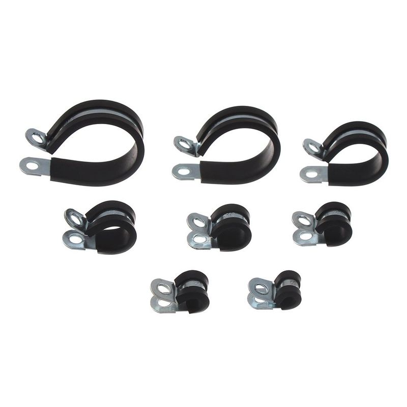 10Pcs Rubber Lined P Clips Wiring Hose Clamp Pipe Cable Mounting Fix Fasteners Hardware Electrical Fittings 6-50mm