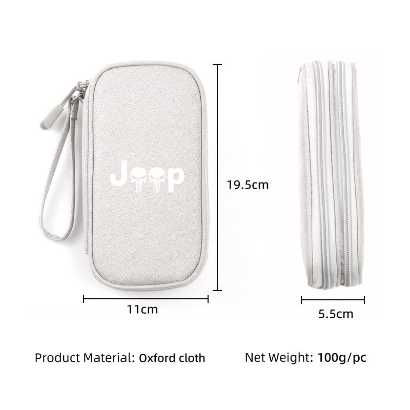 Car Interior Data Cable Storage Bag Mini EVA Case Travel Pack For Jeep Renegade Compass Grand Cherokee Wrangler JK Patriot Liber AJY1