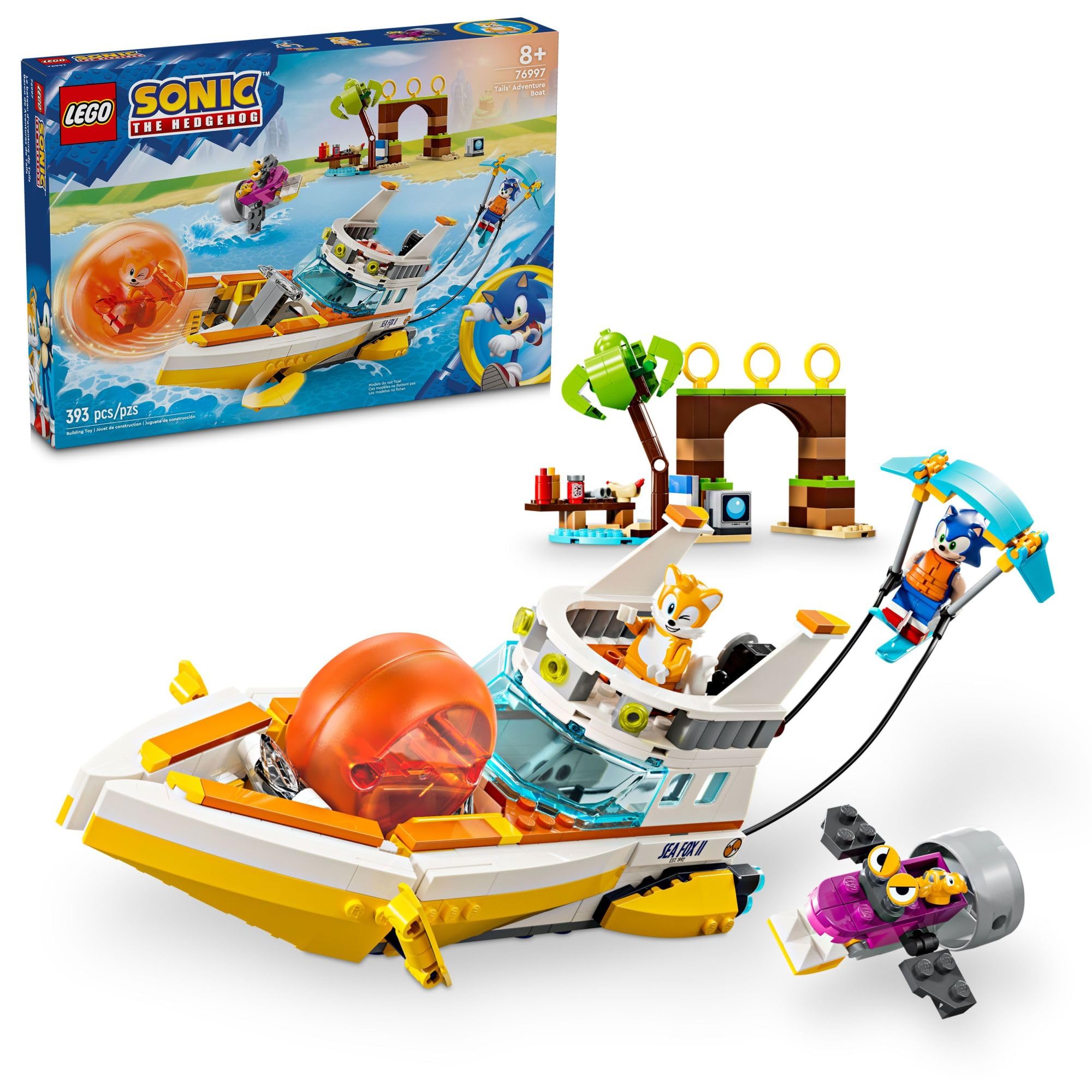 

LEGO Sonic the Hedgehog: Пригодницький Човен Історій Інтерактивна Іграшка Будівельний Набір, Іграшка з Відеогри з Персонажами Sonic та Водними Лижами, Подарунок для Геймера для Хлопчиків a