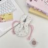 59302 Cute Rabbit Ears Floral Bouquet Mouth Drawstring Storage Bag Outdoor Portable Cosmetics Lipstick Hand Bag