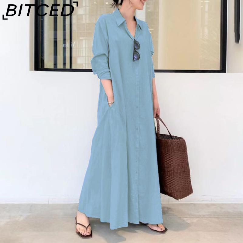 BITCED Women's Long Shirt Dress Sizes: S-5XL Casual Dresses