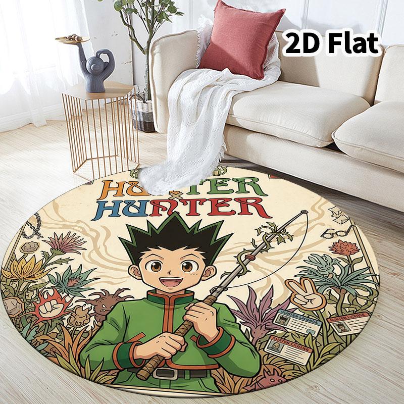 Hunter X Hunter Round Area Rug Carpet Rug For Living Room Bedroom Sofa Playroom Decor Nonslip Floor Mat