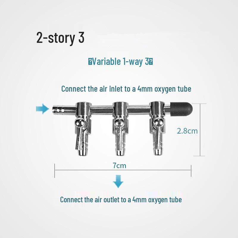 Stainless Steel Aquarium Oxygen Flow Control Valve Splitter