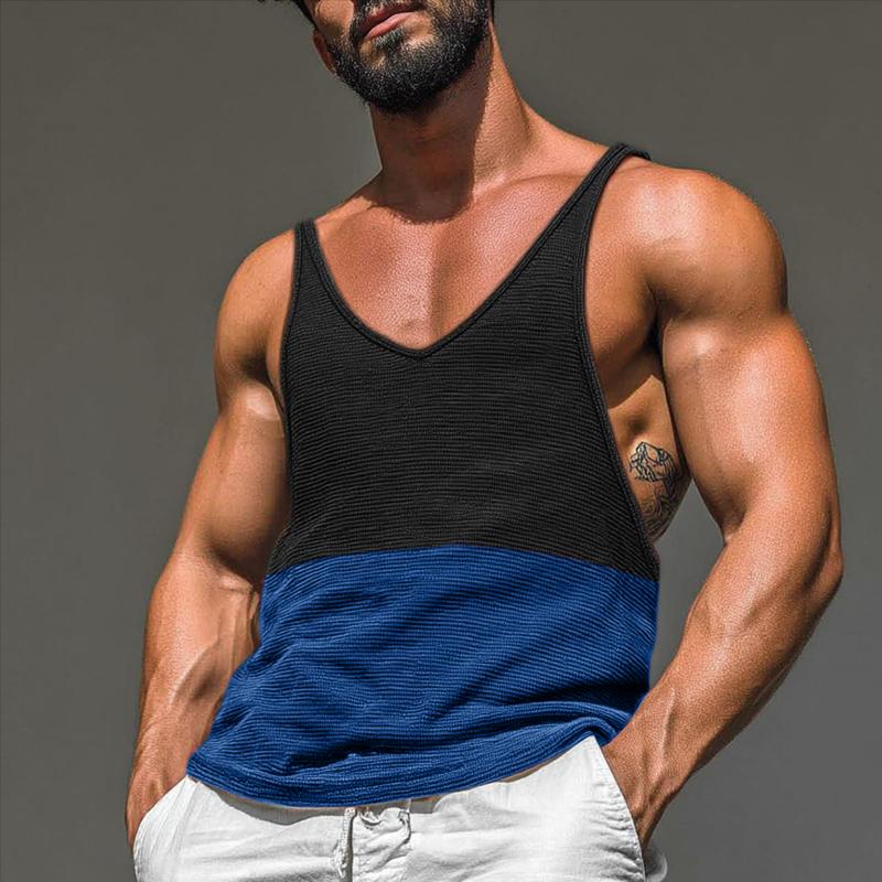 

INCERUN Мужские майки на бретелях Повседневная текстура Без рукавов Со строчкой Камзол 5XL синий