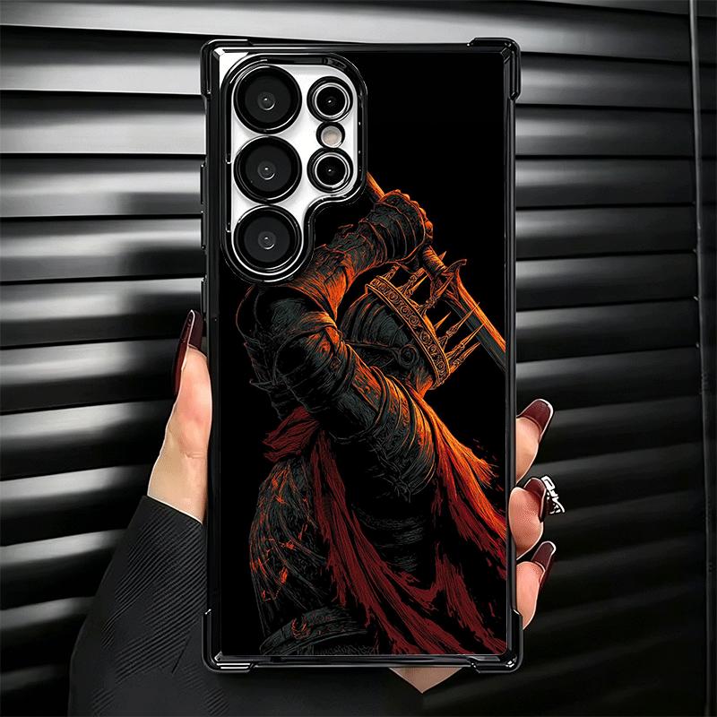 D-Dark S-Souls Game Plating Phone Case For Samsung Galaxy S24 S25 FE S26 Edge S23 Ultra S22 S21 Plus S20 Anti-Fall Airabag Cover