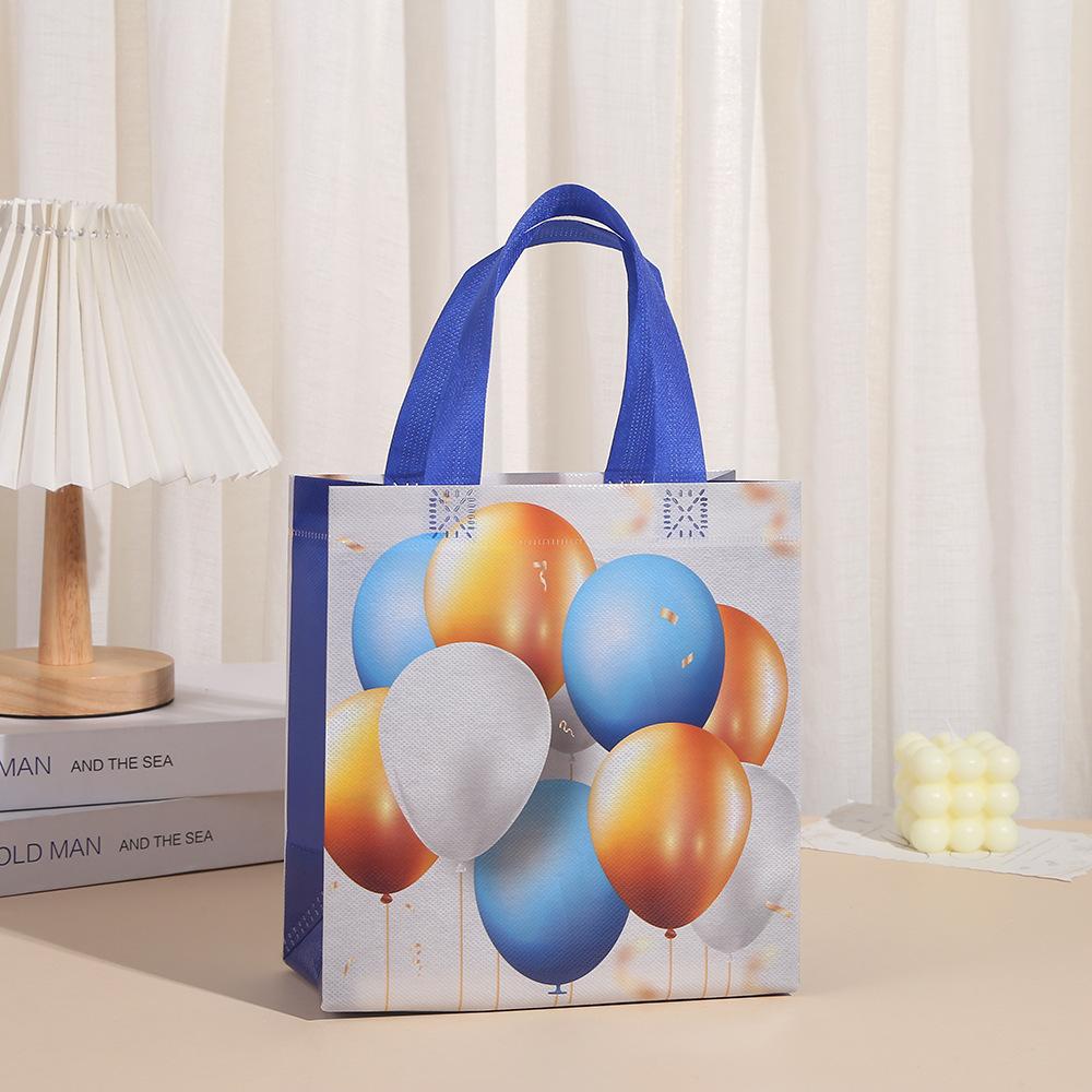 StoBag, Balloon Design Themed Non-Woven Gift Bags with Handles, For Birthday Party and Wedding Supplies, Reusable Packaging