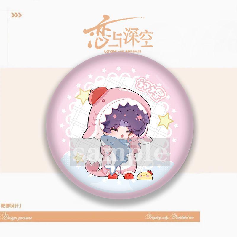 58/75MM Love and Deepspace Sylus Caleb Rafayel Zayne Xavier Anime Badge Emblem Brooch Cartoon Backpack Decorative Collectibles