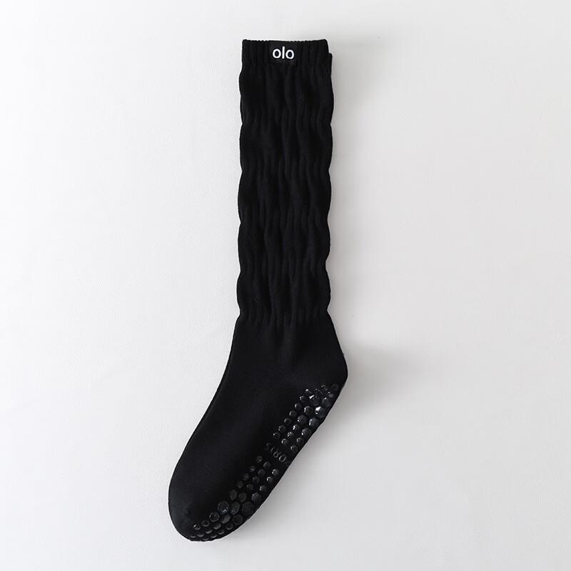 MDNGMDNG Women s Long Anti-Slip Yoga Pilates Socks One Size
