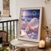 DIY Muscheln am Strand Perlen Diamant Kunst Malerei Kits für Erwachsene und Anfänger, Feine Ansicht Funkelndes Malerei Handwerk Hauswand Dekoration Handgemachtes Geschenk
