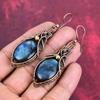Boucle d'oreille Labradorite Boucles d'oreilles Enroulées Fil de Cuivre Boucle d'oreille Faite à la Main Bijoux en Cuivre Boucle d'oreille Pierre Précieuse Authentique Bijoux Enroulés Fil Cadeaux Pour Ami