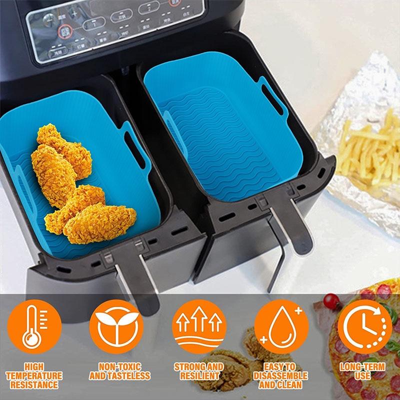 3 Accessori In Silicone Per Friggitrice Ad Aria Ninja AF500EU: Stampi Da 5,2L E 10,4L, Lavabili, Resistenti Al Calore, Set Completo.