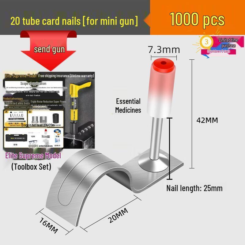 Powder Actuated M8 Ceiling Pipe Clamp Nail Gun with One-Piece Fire Protection Steel Nails