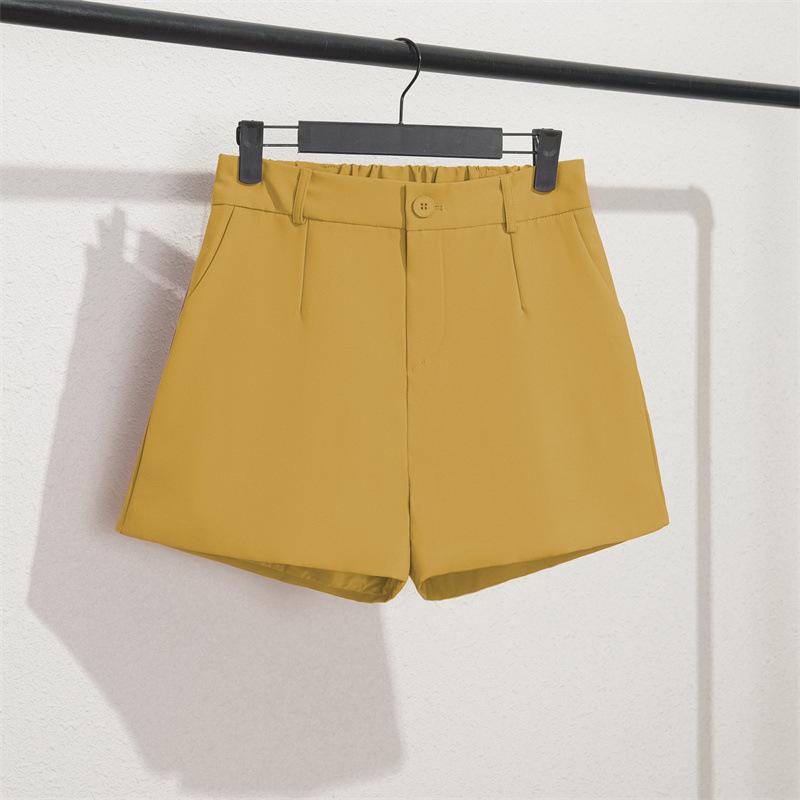 Blue suit shorts women's black summer thin year new loose high waist a word casual wide leg hot pants