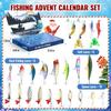 Fishing Advent Calendar 2025,24 Days Fishing Lure Advent Calendar Christmas Countdown Gift Advent Calendars Gifts for Adult Men Teen Boys