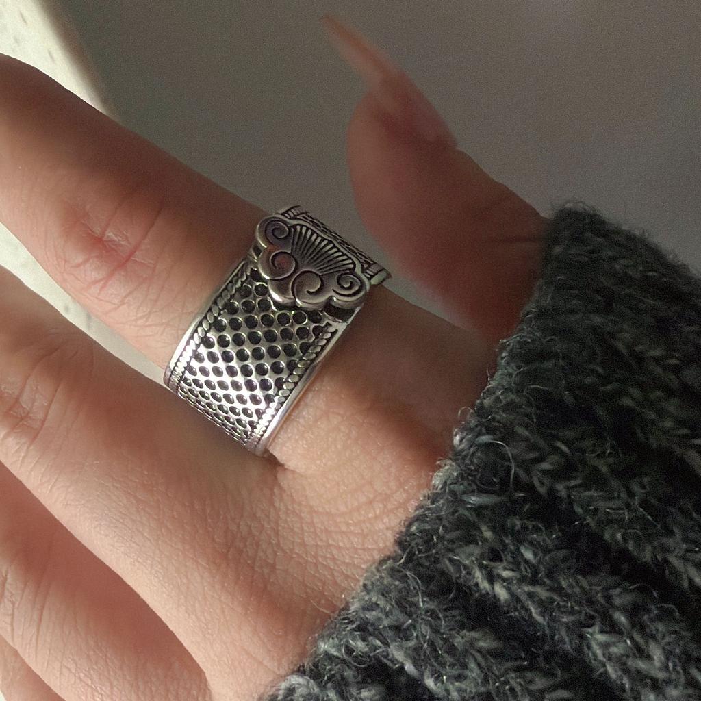 925 Silver Rings for Women Couple Minimalist Handmade Simple Wide Moon Ring Set Party Jewelry Gift Prevent Allergy