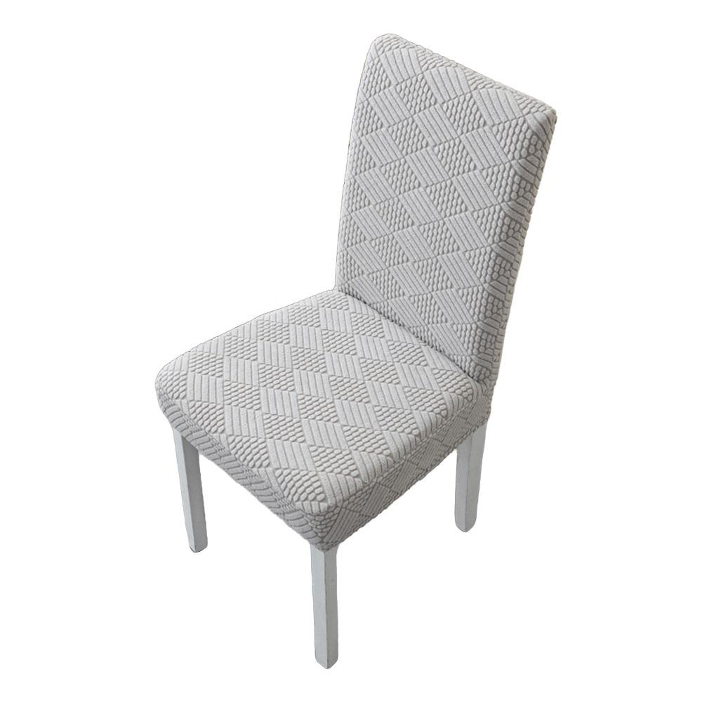 Long Checkered Dining Chair Cover Elastic Stretch Waterproof Seat Covers Solid Color Polar Fleece Jacquard Chair Cushion Cover