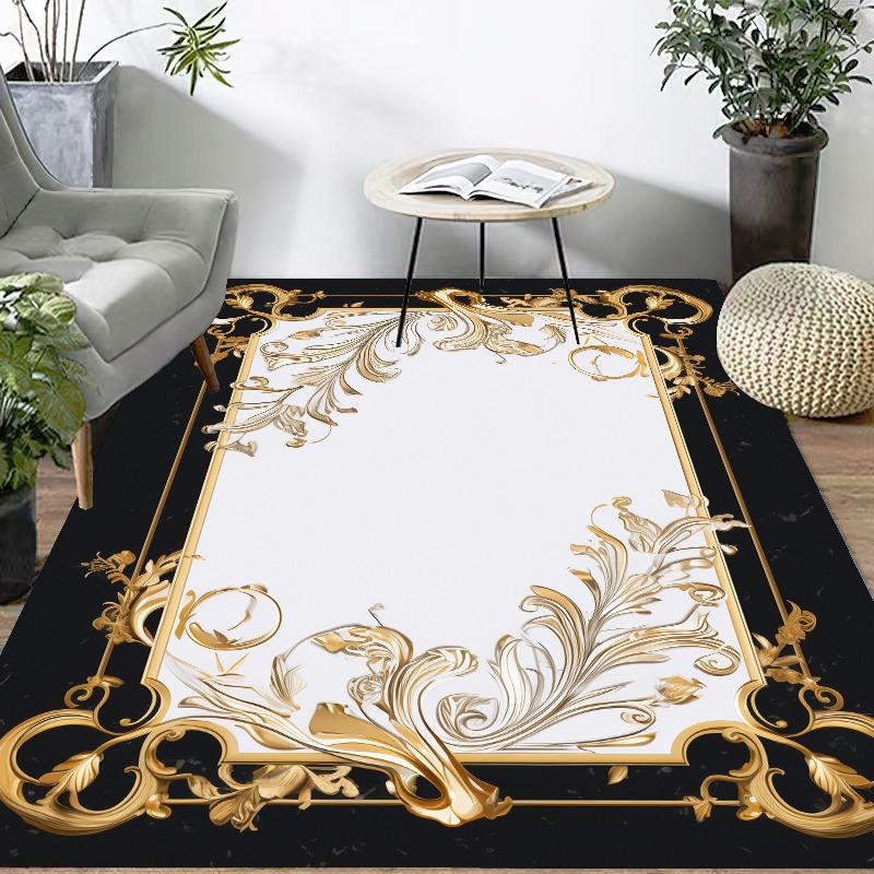 Luxury Lounge Rug Sofa Side Large Area Rugs European Marble Decor Living Room Carpet Soft Anti Slip Bedroom Floor Mat 160x230cm