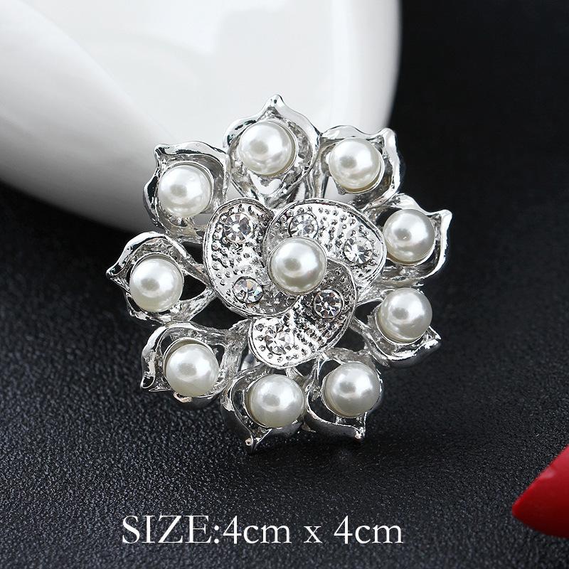 Mode Kristall Strass Persönlichkeit Vielseitig Perlenkranz Kleine Brosche Anstecknadel Damen Seidenschal Schnalle