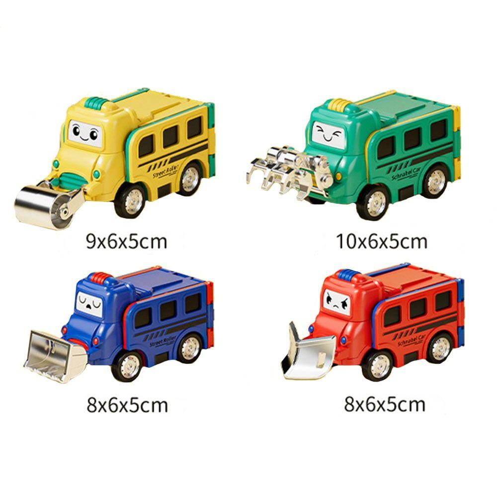 Double Sided Transformer Car Toys Pull-back Truck Model Flips Variety Inertia Car  Kids