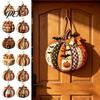 Dekorativer Ahornblatt-Kranz Patchwork-Kürbis Holz-Türhänger, Herbsternte Halloween-Schild Festliche Beeren-Schleifen-Akzente mit Blättern Beeren,