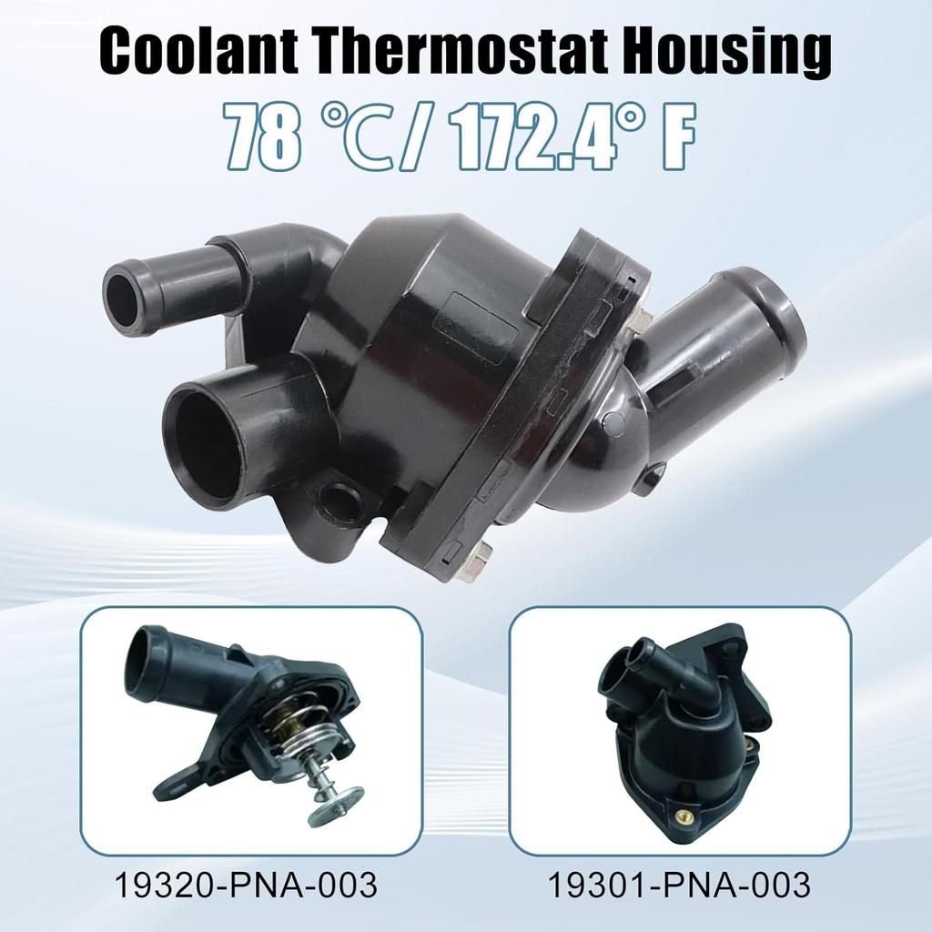 SecosAutoparts Coolant Thermostat Housing, Fit For Honda Civic 2002-2005 2.0L, CR-V 2002-2006 2.4L, Fit For Acura RSX 2002-2006 2.0L L4, Replace#