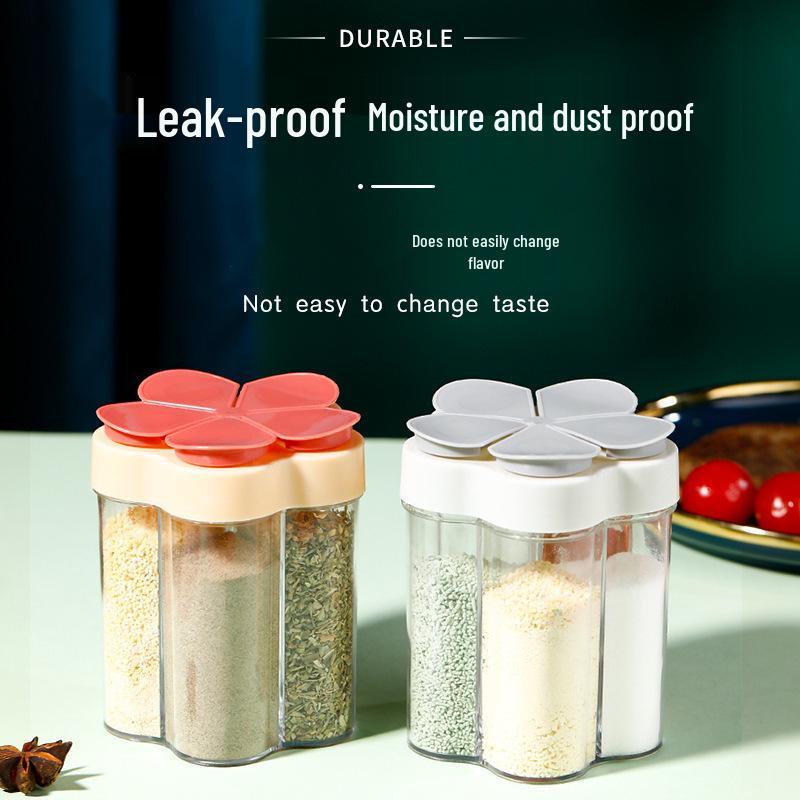 5-in-1 Airtight Seasoning Jar with Labels – Moisture-Proof Flip-Top for Home & BBQ Use.