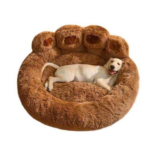 Dogs Fuzzy Nest Bed Cute Bear Paw Design Cat Sofa Bed Soft Fluffy Cushion Plush Cozy Pet Sleeping Bed for Small Medium Large Dogs And Cats