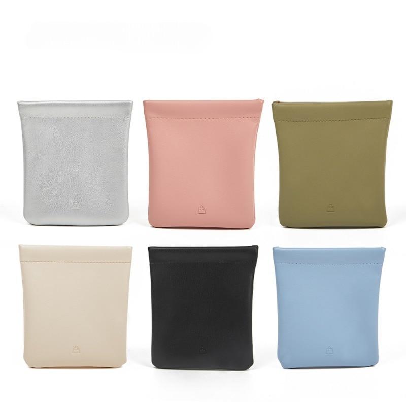 Clutch Mini Lipstick Kosmetikväska Godisfärg PU Läder Förvaringsväska Tampon Sanitetsdyna Påse Smyckesnyckel Hörlurar Organizer