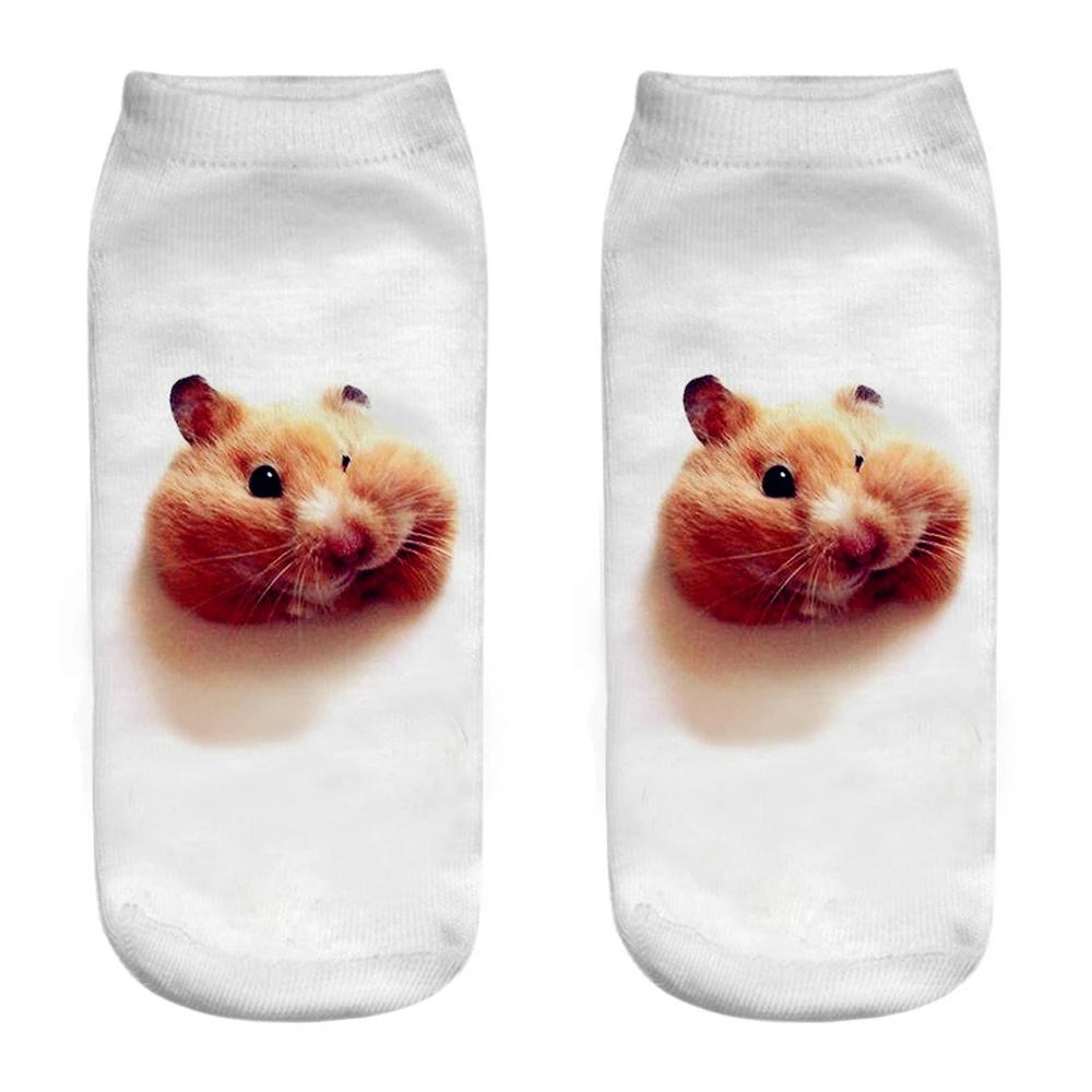 Funny and Cute Animal Fitness Socks, 3D Printed Mouse Totoro for Women