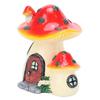 Pilzhaus-Statue mit Tür-Fenster-Dekor Cartoon Harz Miniaturskulptur für Haus Garten Dekoration