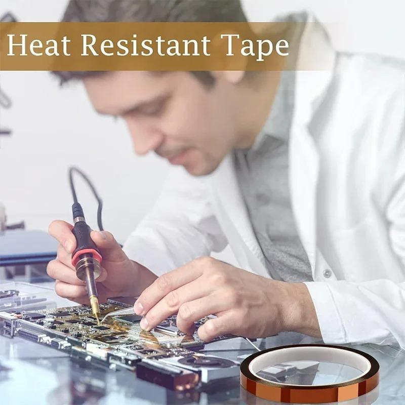 33/99M Gold High Temperature Heat Tapes Thermal Insulation Tape Electronics Board Protection PET Adhesive Insulating Tape 5-30mm