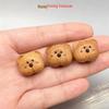 Peach Wood Bear Carved DIY Bead Pendant Ornament