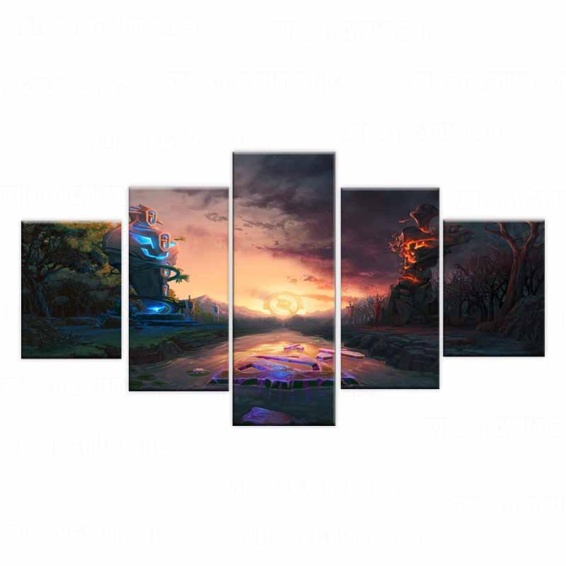 

Настенное искусство на холсте, 5 шт., картины с изображением игры, каньон, постеры, модульный декор для дома, картины, современные настенные украшения для гостиной, без рамки 20x35cm*2 20x45cm*2 20x55cm*1