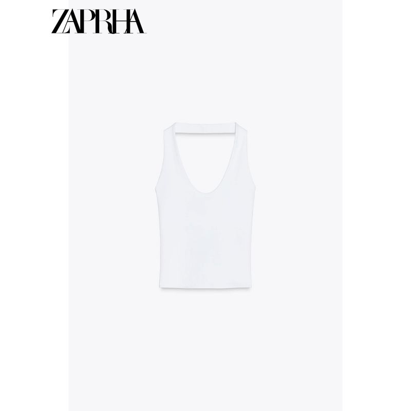 Zaprha 2025 New Sexy Sweet Sexy Open Back Halter Top T-shirt Women Silm Slim Looking 4424308