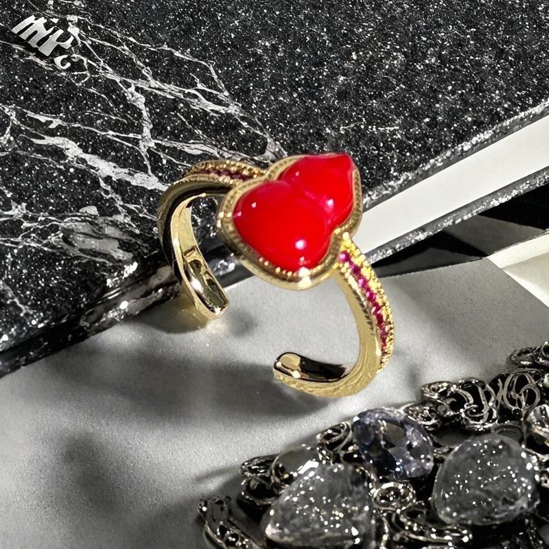 National Tide Style Red Gourd Fulu Opening Ring Niche Design Light Luxury French Retro Medieval Ring