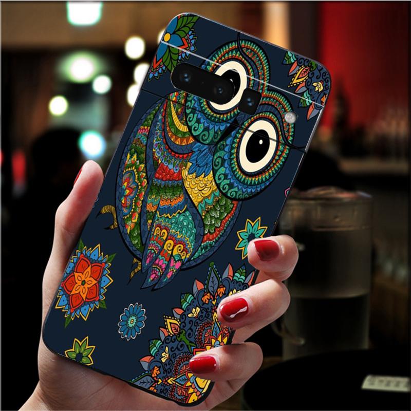 Husă Telefon pentru Google Pixel 7 Pro 7 6A 6 Pro 5A 4A 3A Pixel 4 XL Pixel 5 6 4 3 XL 3A XL 2 XL Animal Drăguț Desene Animate Bufniță Husă Fundă