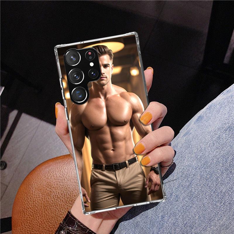 Sexy Muscle Man Gay Fitness Phnoe Case for Samsung Galaxy S26 S25 Edge S23 S24 Ultra S22 Plus S21 S20 FE Unique Cover Soft Coque