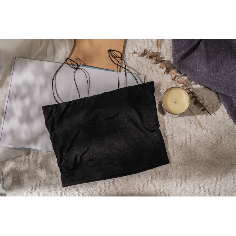 

Find Export 3 Color All-Matching Base Vest Fashion Street Outer Wear Short Sling with Pad Backless Bra Intimates Black L